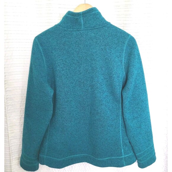 North Face Knit Style Fleece Jacket Crescent Sunset Full Zip Teal Women's M/L - Picture 4 of 12